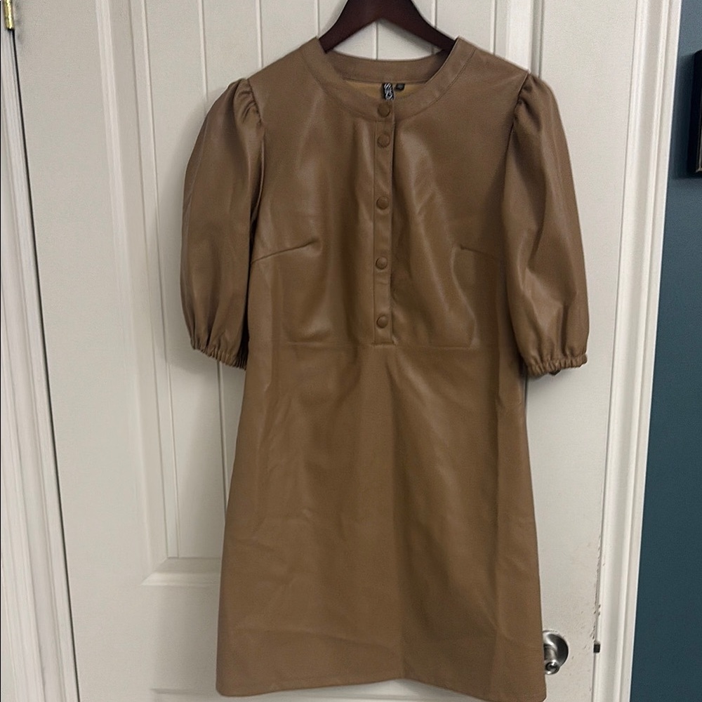 BNWOT Pieces Vegan Leather Dress
